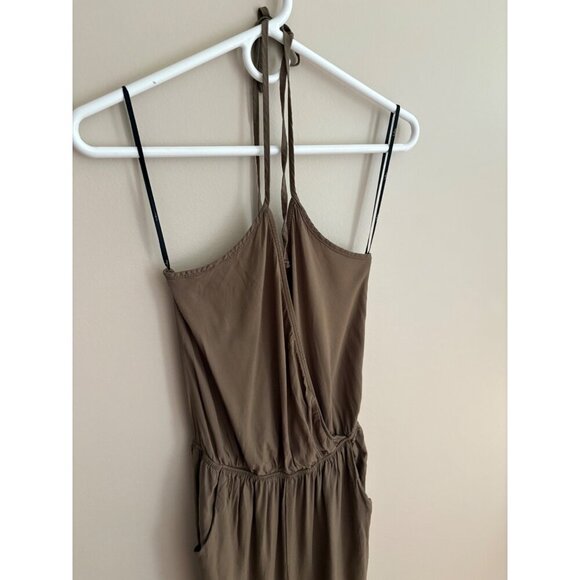 Lulu's Learning to Fly Olive Green Boho Casual Halter Jumpsuit Size Large - Picture 3 of 12